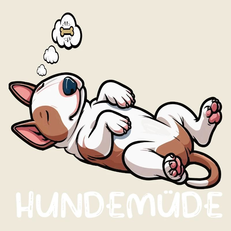Hundemüde Miniatur Bullterrier Bully Bullterrier