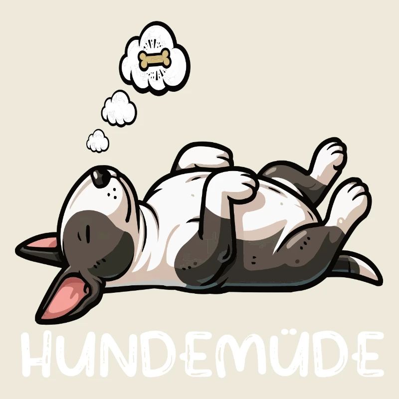 Hundemüde Miniatur Bullterrier Bully Bullterrier