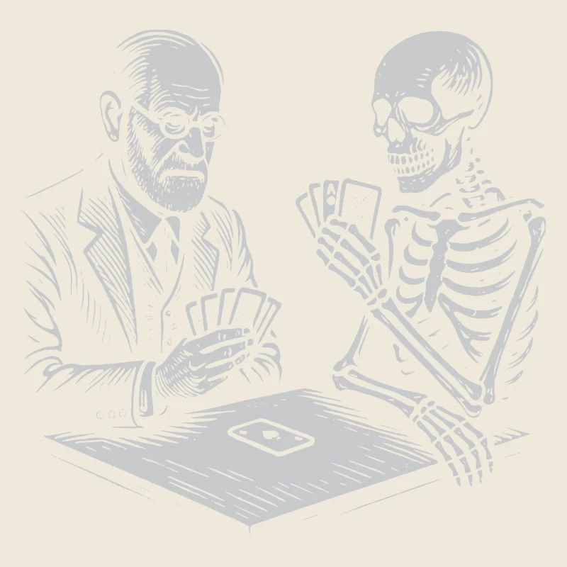 Sigmund Freud playing cards with death T-Shirt