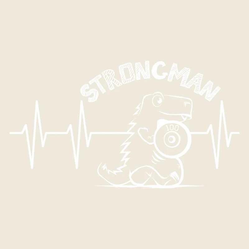 strongman herzschlag puls dino Illustration Symbol