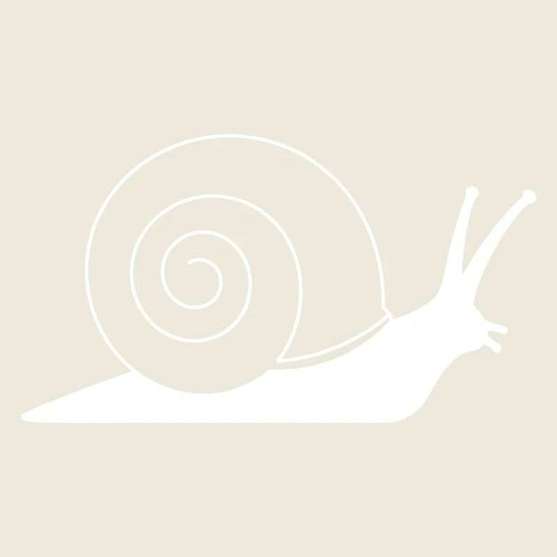 Snail with spiral silhouette minimalism