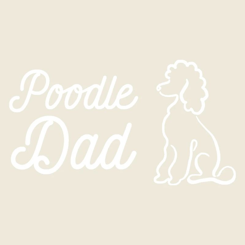 Poodle Dad Silhouette Portrait