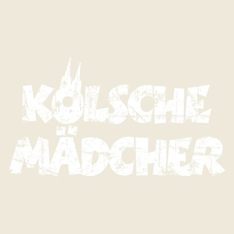 Kölsche Mädcher (Vintage/Weiß) Mädchen aus Köln
