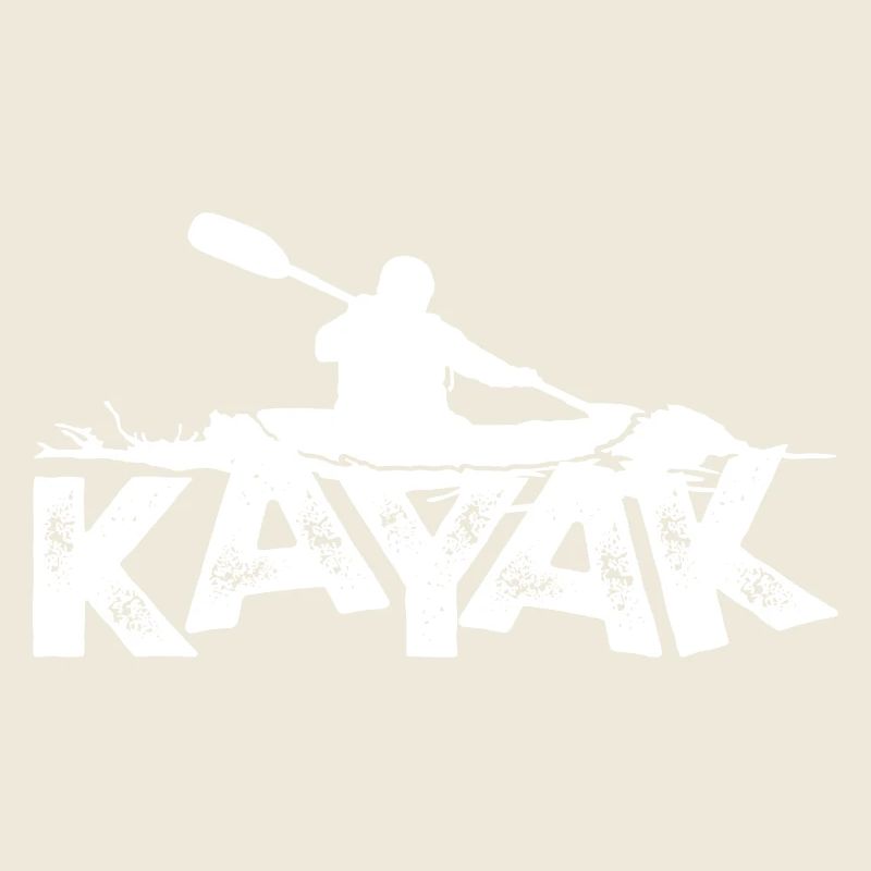 Kayak Silhouette Adventure on Bold Text