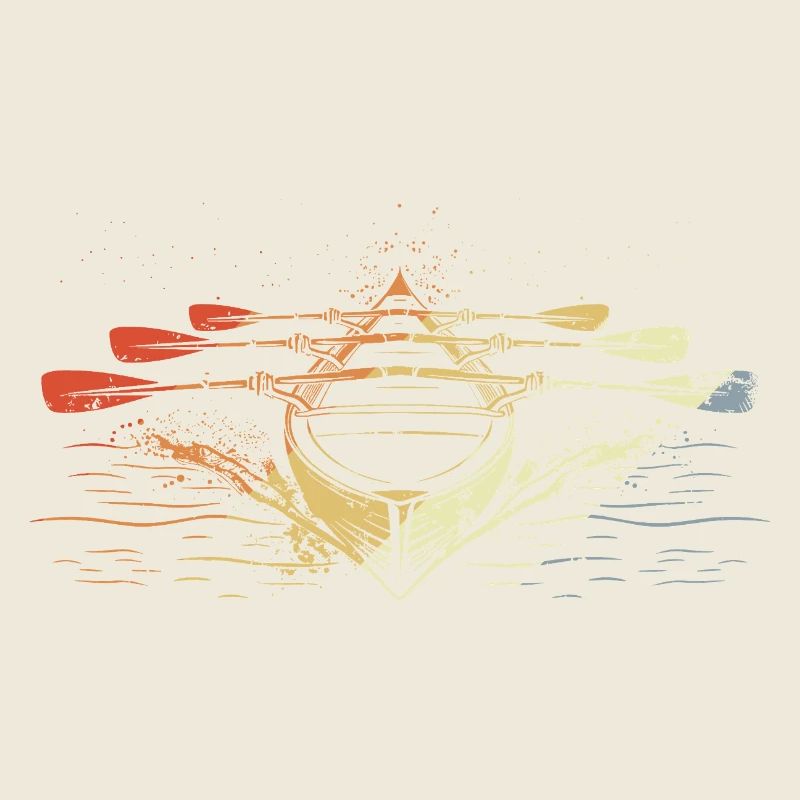 Rennruderboot Vintage Look