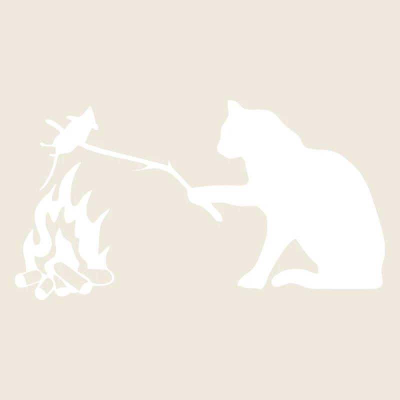 Chat observateur silencieux près de Campfire