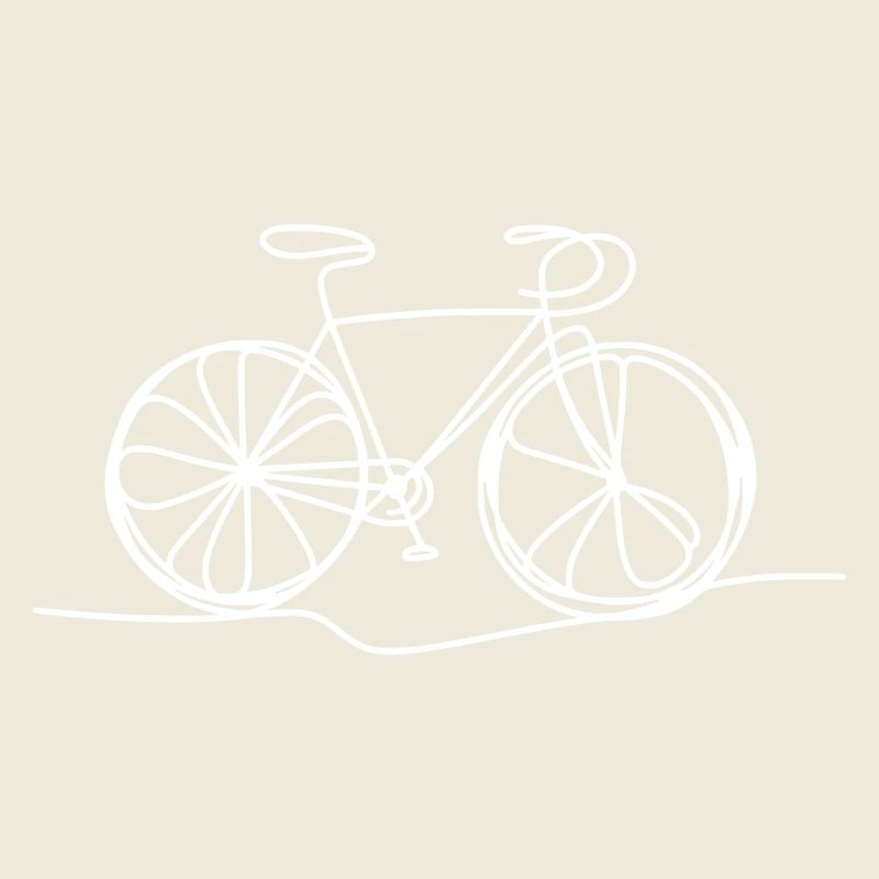 Fahrrad in einer Linie