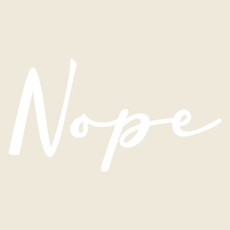 Nope Handschrift Logo auf Schwarz