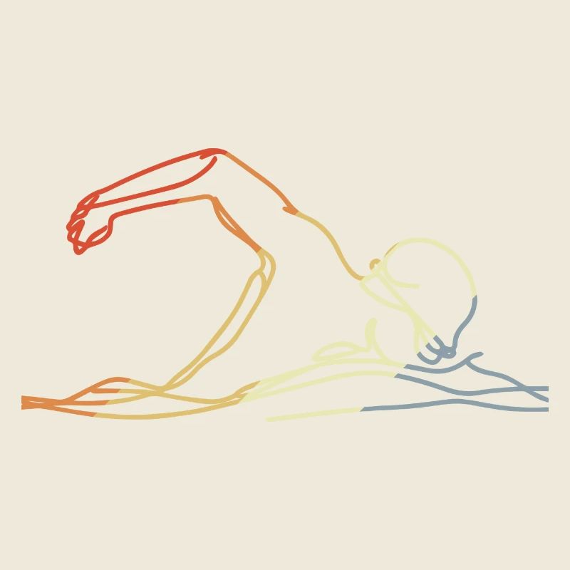 Schwimmen Retro Stil