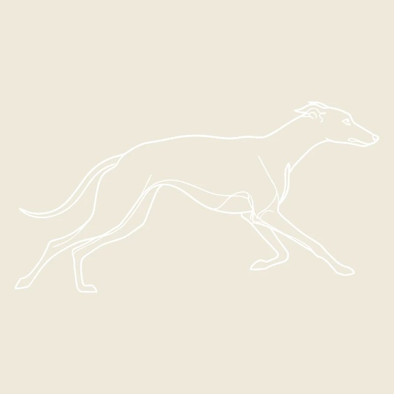Minimalistische Windhund Silhouette Linienkunst