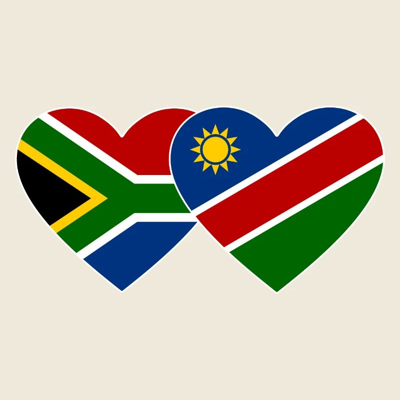 Südafrika Namibia Flagge Herz