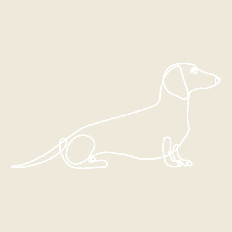 Elegant Dachshund Line Drawing
