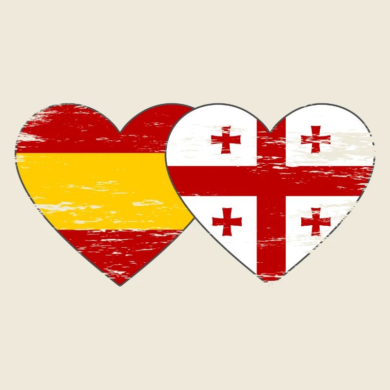 Spanien Georgien Flagge Herz used