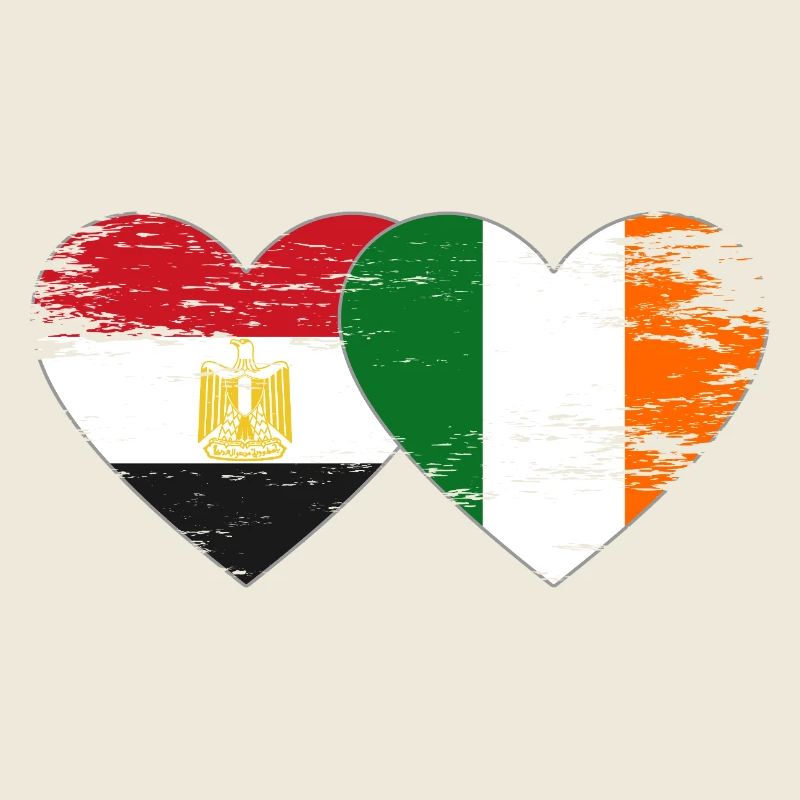 Ägypten Irland Flagge Herz used