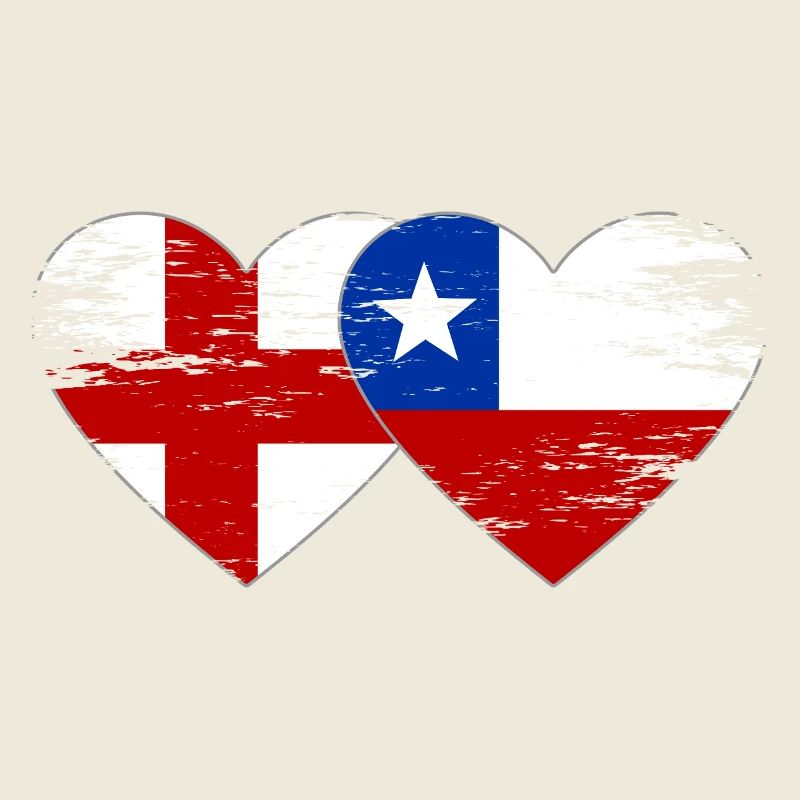 Angleterre Drapeau du Chili coeur utilisé