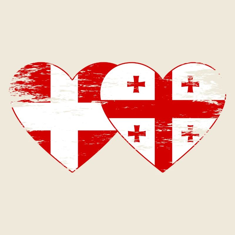 Dänemark Georgien Flagge Herz used