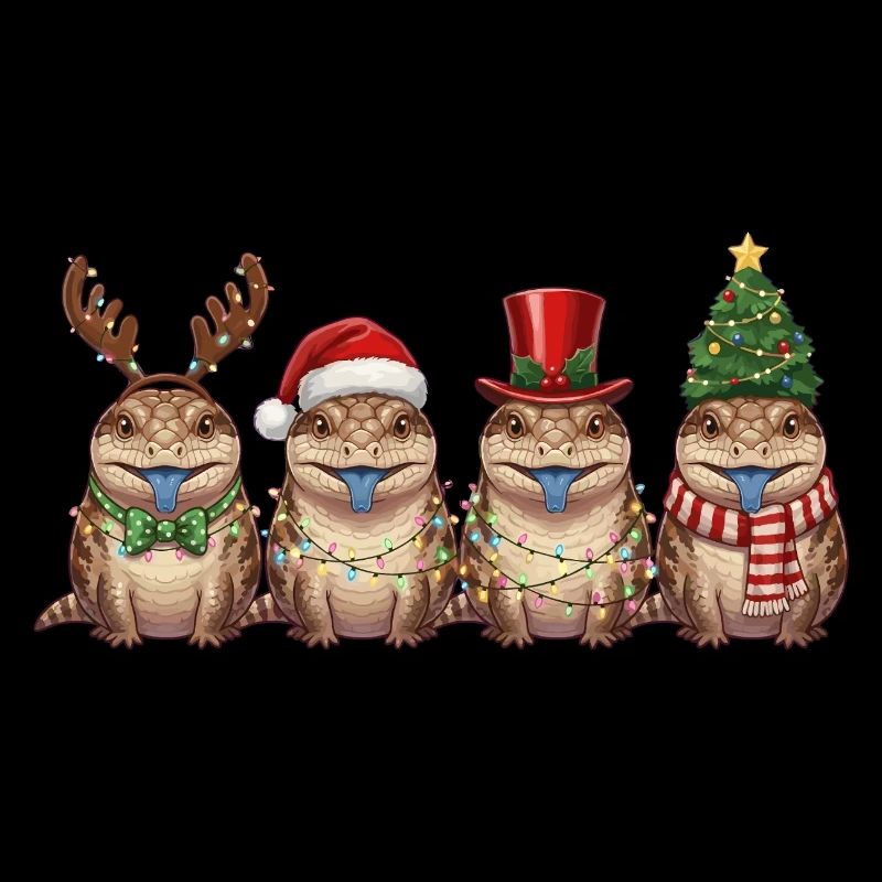 Lumières de Noël scinques à langue bleue