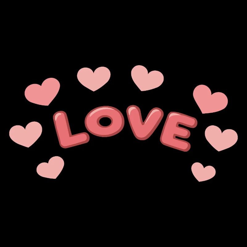 Liebe 3D-Briefe und Herzen