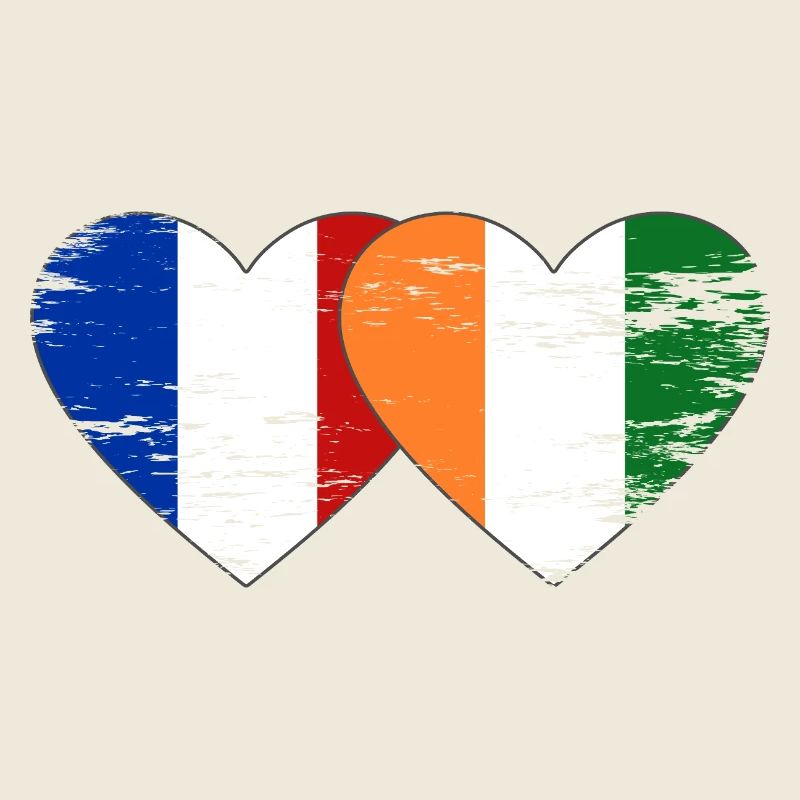 Frankreich Elfenbeinküste Flagge Herz used