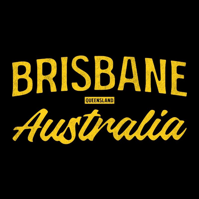 Brisbane Australia Yellow Typography