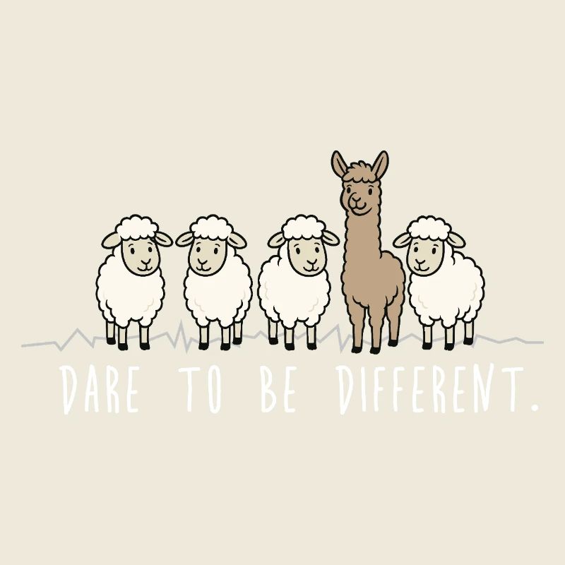 Osez être différent – Alpaga et mouton en disant