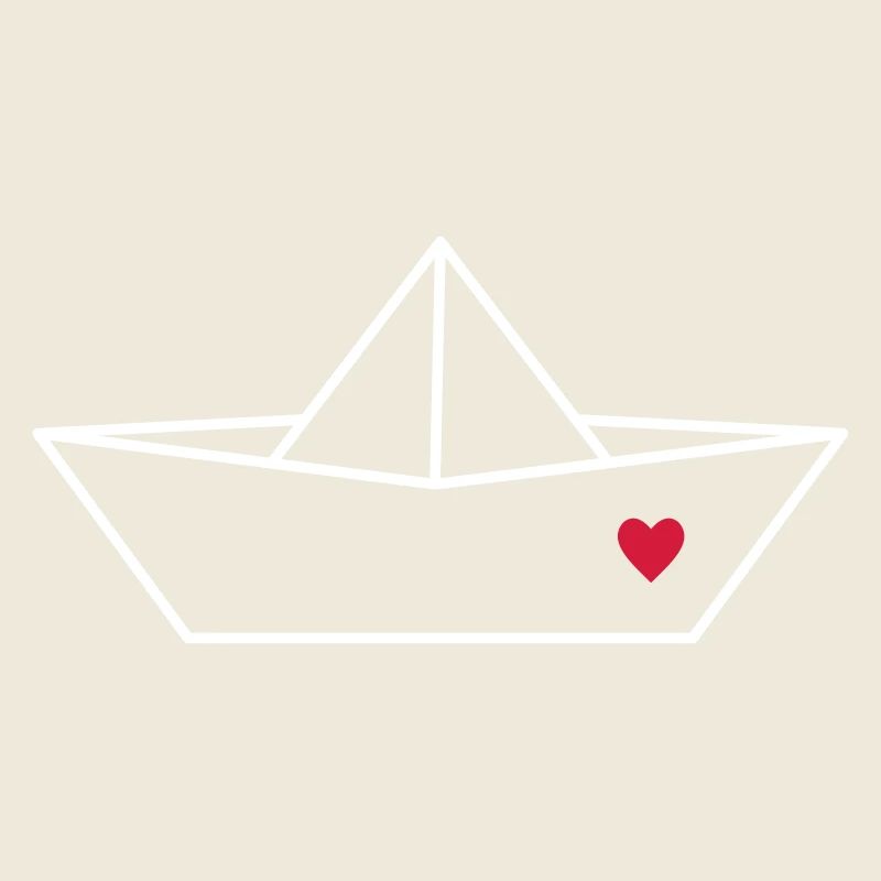 Segelboot Boot Papier Schiff Herz Liebe Geschenk