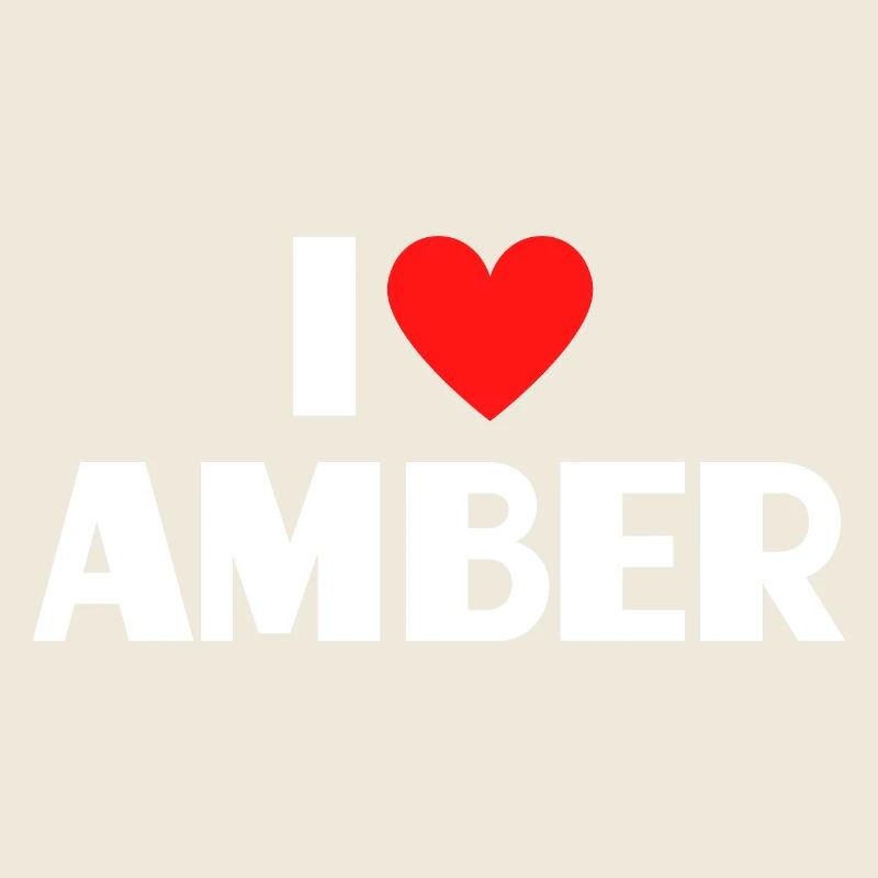 Ich liebe Amber rotes Herz Retro Statement 