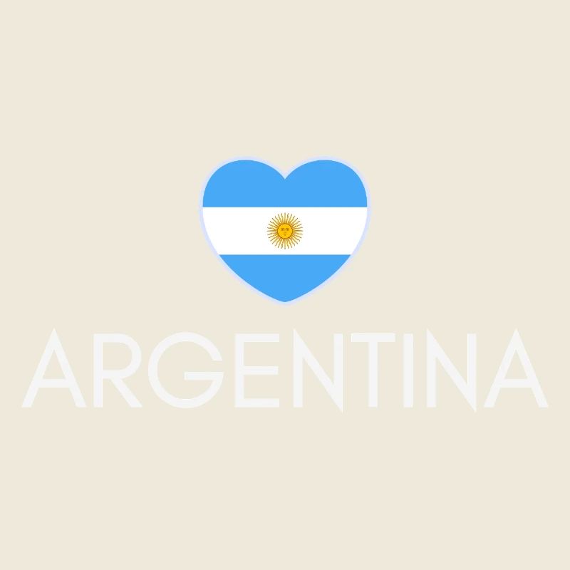 Cœur avec le drapeau argentin, j’aime l’Argentine
