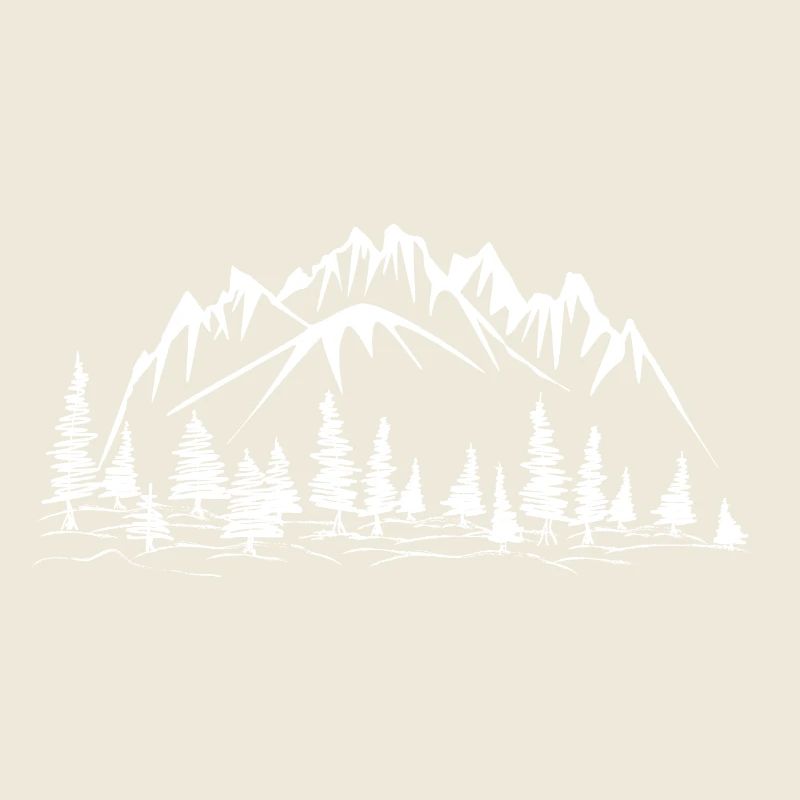 Berglandschaft mit Nadelbäumen