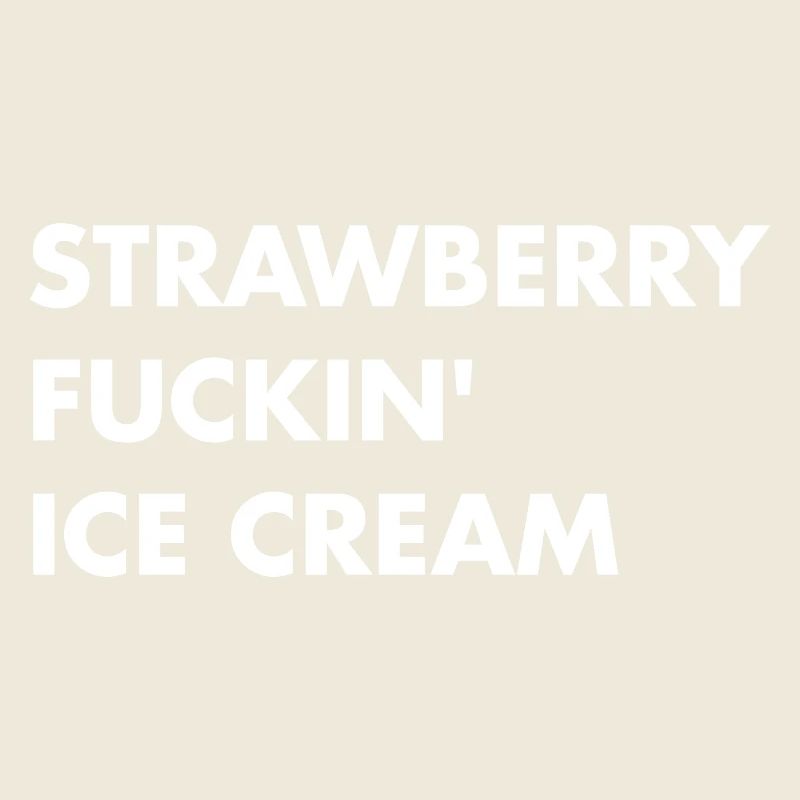 Glace à la fraise - lettrage blanc