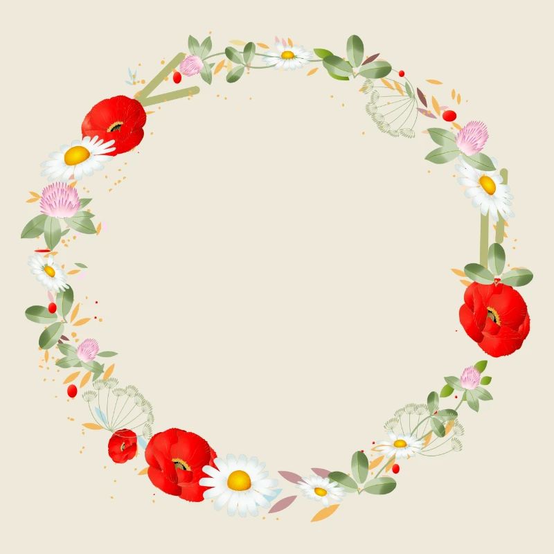 wunderschöner Sommerwiesen Kranz mit Mohnblumen