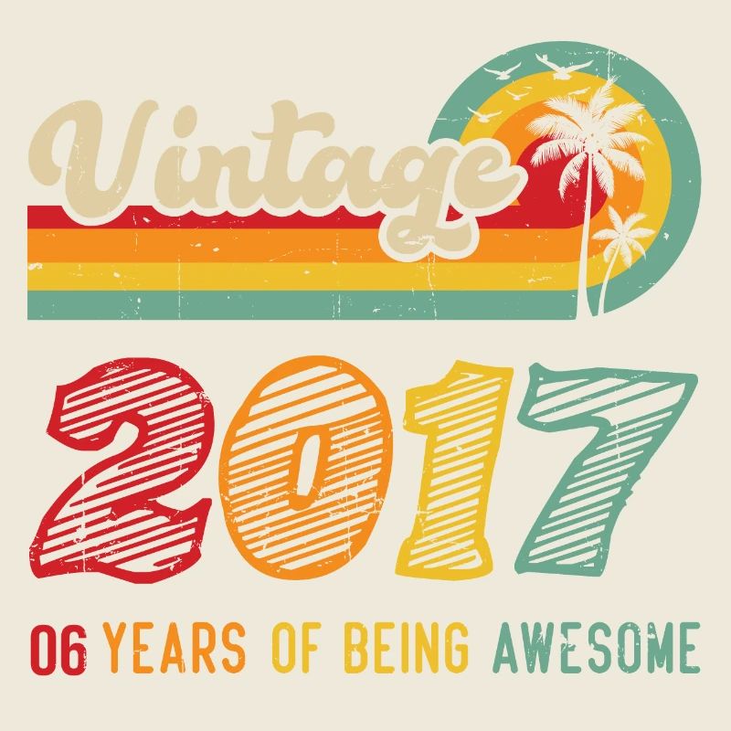 Vintage 2017, birthday gift 6 years