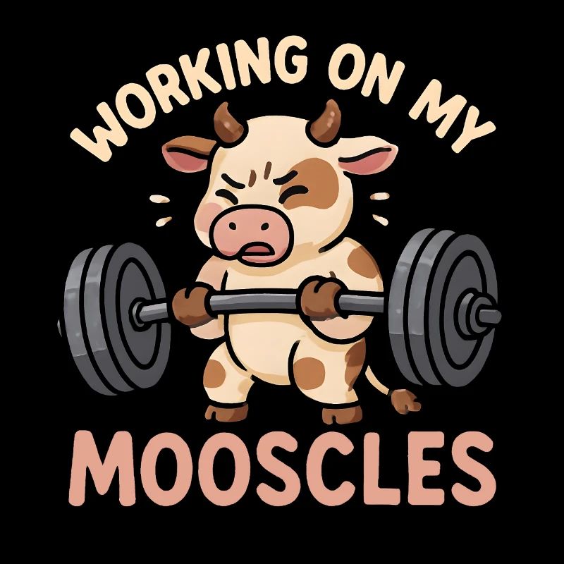Kuh - Working on my Mooscles - Lustiges Gym-Design