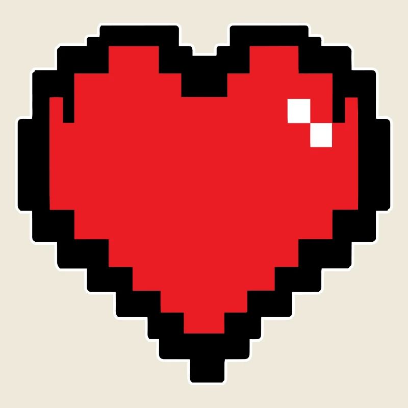 Retro Rotes Pixelherz