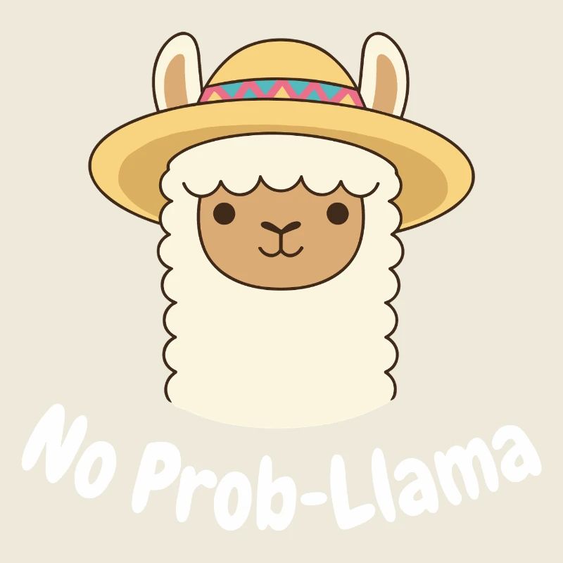 No Prob Lama Llama Cartoon