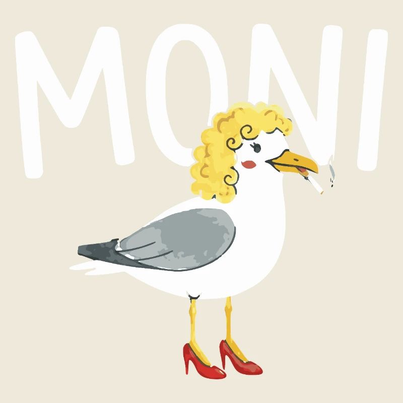 design drôle de mouettes Moni, Persiflage Moin