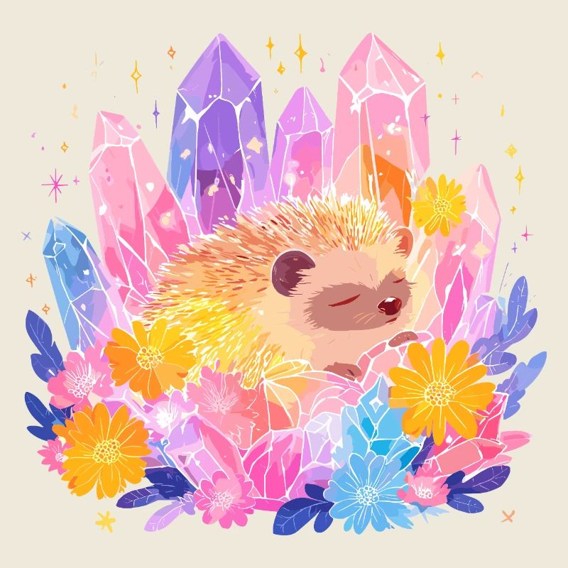 Petit hérisson dans le jardin de cristal