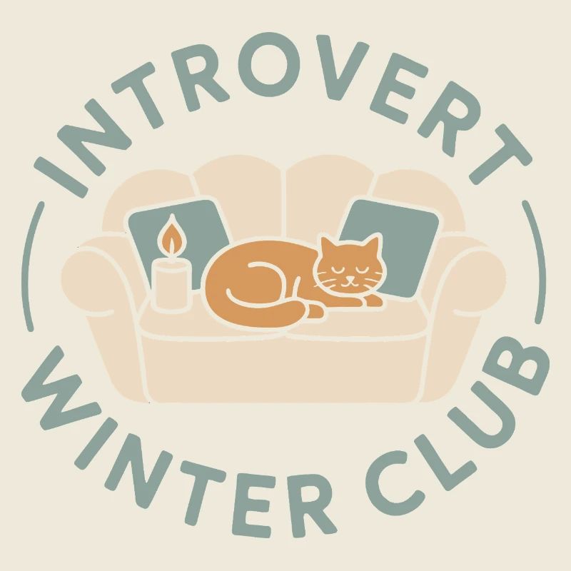 Introverti Winter Club Chat drôle Chaleureux Maison