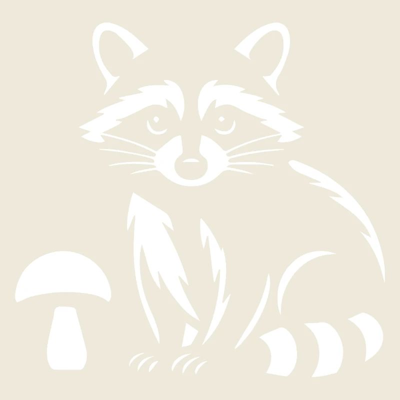 Süßer Waschbär mit Pilz Waldtier