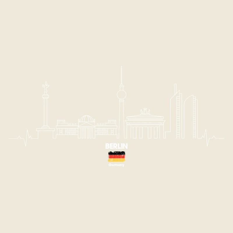 Berlin Skyline Line Art Design