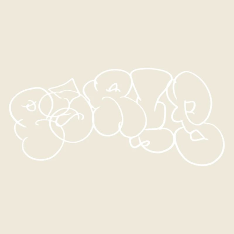 Paris Bubble Graffiti Line Art in Black and White