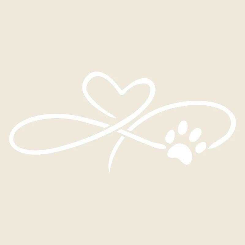 Coeur infini avec patte chien chat