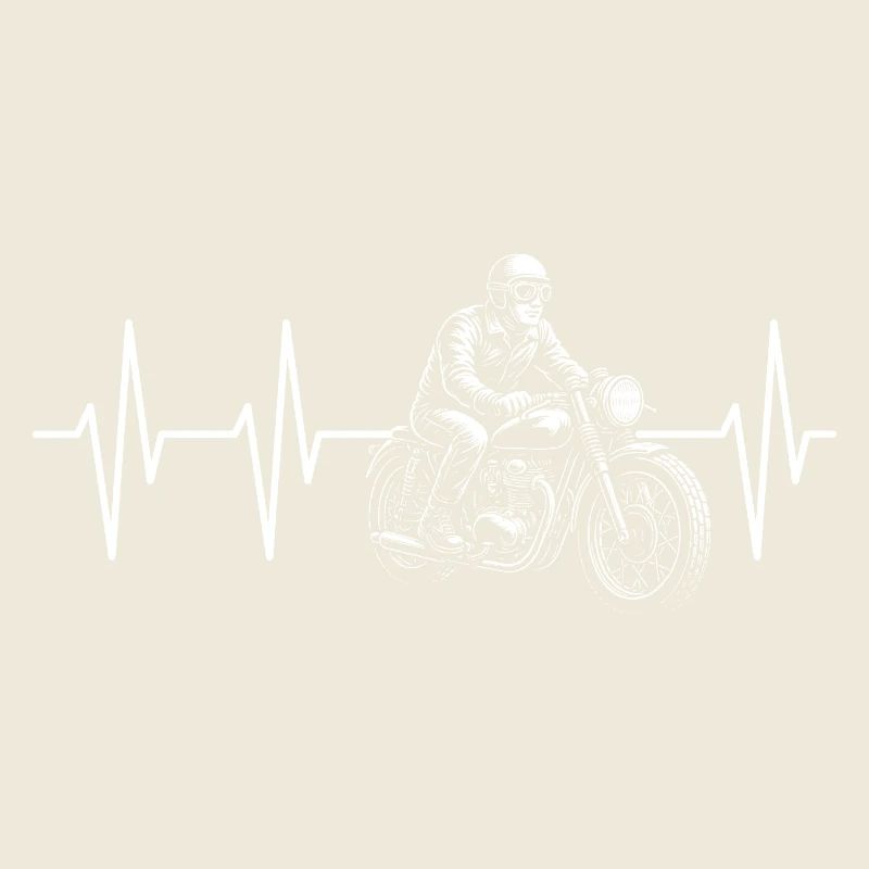Motorcycle Heartbeat Oldschool Biker