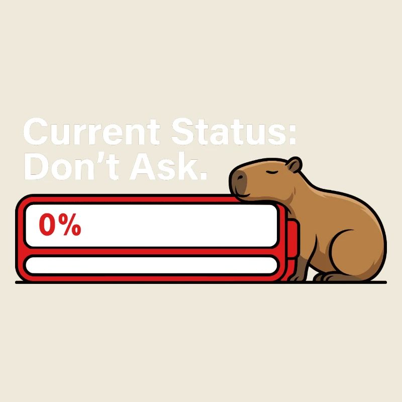 Capybara müde Batterie leerer Humor