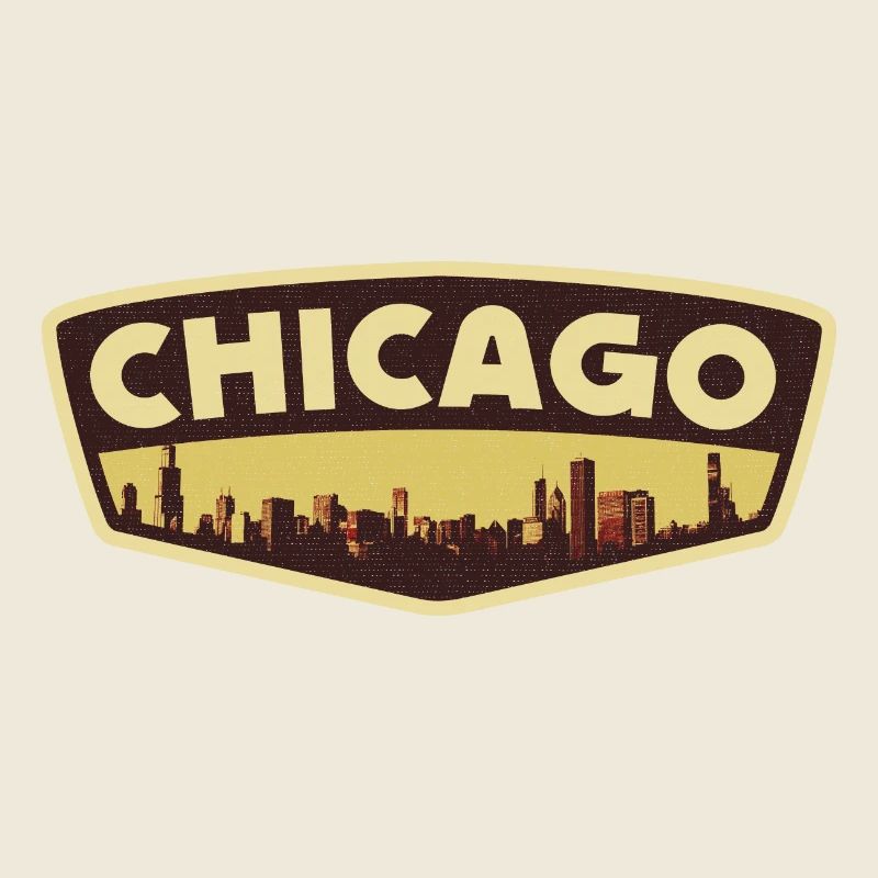 Chicago Skyline Retro Abzeichen
