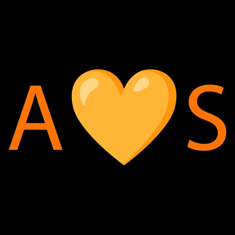 Forme de cœur audacieuse avec motif de lettrage