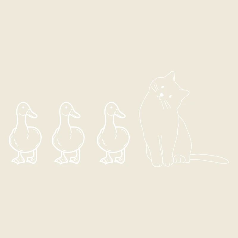 Niedliche Tiere, Enten und Katzen