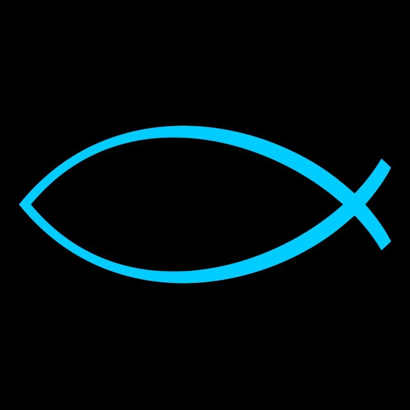 Ichtus poisson bleu clair