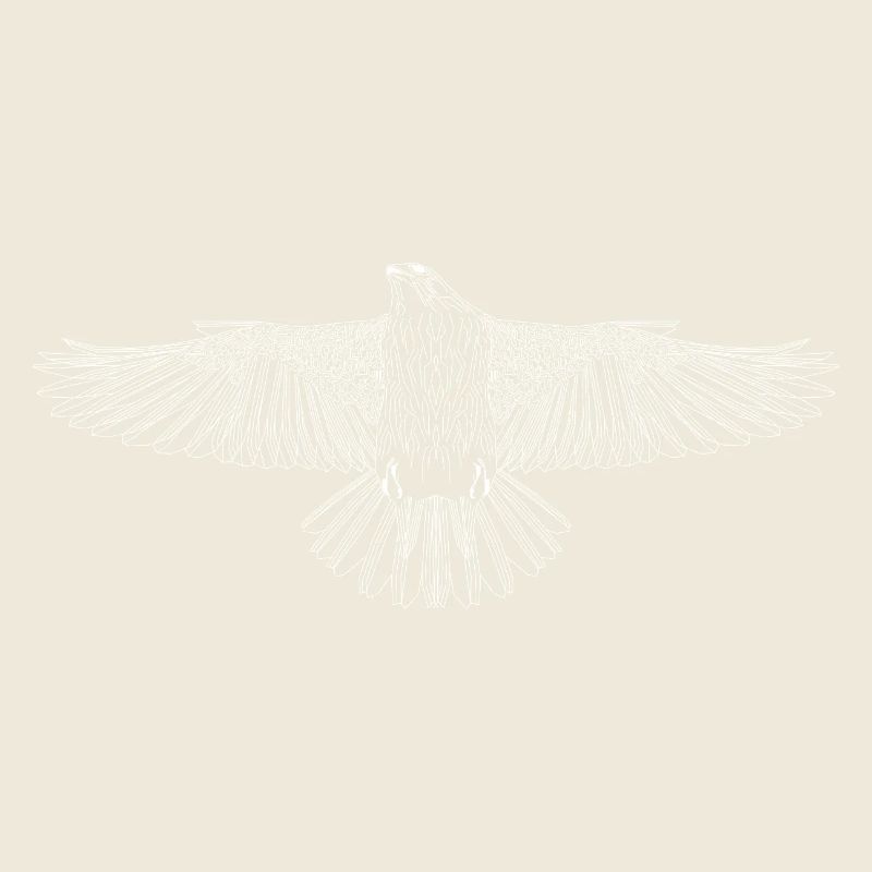 Digital Falcon – Modern Line Art in White