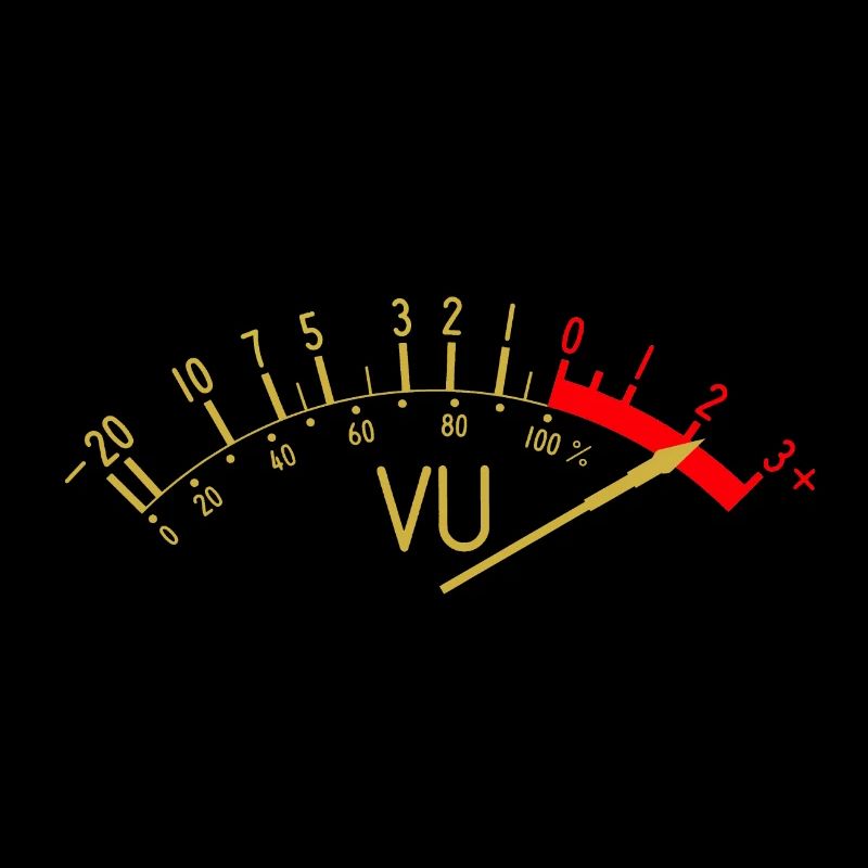 VU-Messgerät (Lautstärke), das rot erscheint #